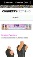 How coquetryclothing.com looks like on a mobile device such as an iPhone.