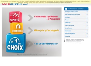 How coradrive.fr looks like on a tablet such as an iPad.