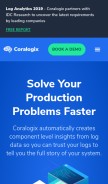 How coralogix.com looks like on a mobile device such as an iPhone.