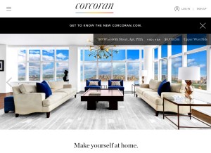 How corcoran.com looks like on a tablet such as an iPad.