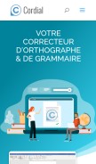 How cordial.fr looks like on a mobile device such as an iPhone.