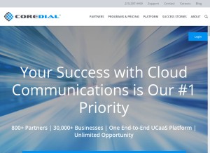 How coredial.com looks like on a tablet such as an iPad.