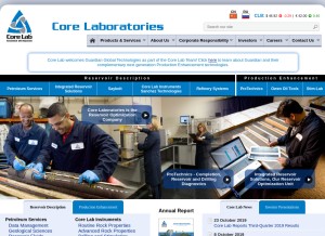 How corelab.com looks like on a tablet such as an iPad.