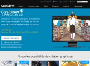 How coreldraw.com looks like on a tablet such as an iPad.