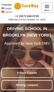 How coreway.nyc looks like on a mobile device such as an iPhone.