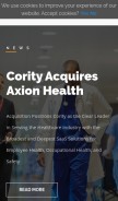 How cority.com looks like on a mobile device such as an iPhone.
