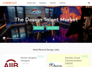 How coroflot.com looks like on a tablet such as an iPad.