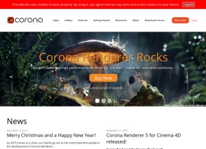 How corona-renderer.com looks like on a tablet such as an iPad.