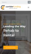 How corridorfunding.com looks like on a mobile device such as an iPhone.