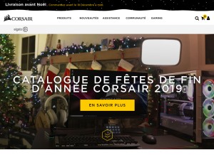 How corsair.com looks like on a tablet such as an iPad.
