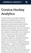 How corsicahockey.com looks like on a mobile device such as an iPhone.