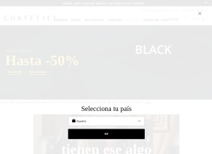 How cortefiel.com looks like on a tablet such as an iPad.