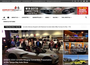 How corvetteblogger.com looks like on a tablet such as an iPad.