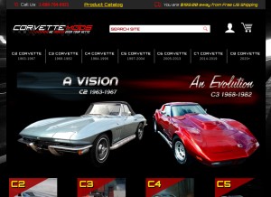 How corvettemods.com looks like on a tablet such as an iPad.