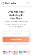 How coschedule.com looks like on a mobile device such as an iPhone.