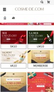 How cosme-de.com looks like on a mobile device such as an iPhone.