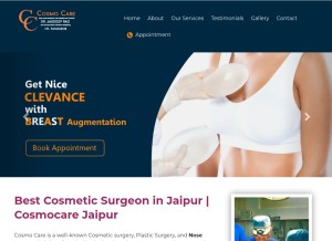 How cosmocarejaipur.in looks like on a tablet such as an iPad.
