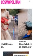 How cosmopolitan.de looks like on a mobile device such as an iPhone.
