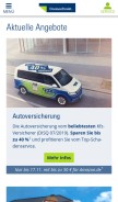 How cosmosdirekt.de looks like on a mobile device such as an iPhone.