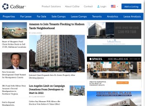 How costar.com looks like on a tablet such as an iPad.