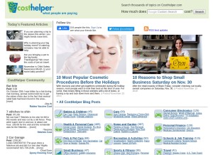 How costhelper.com looks like on a tablet such as an iPad.