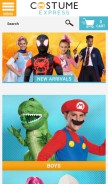 How costumeexpress.com looks like on a mobile device such as an iPhone.