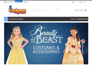 How costumepartyworld.com looks like on a tablet such as an iPad.