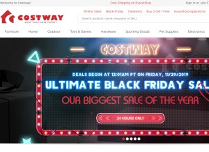 How costway.ca looks like on a tablet such as an iPad.