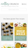 How cottercrunch.com looks like on a mobile device such as an iPhone.