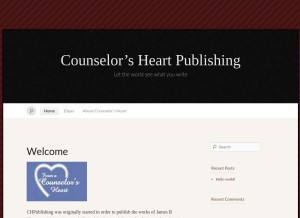How counselorsheartpublishing.com looks like on a tablet such as an iPad.