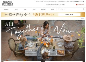 How countryoutfitter.com looks like on a tablet such as an iPad.