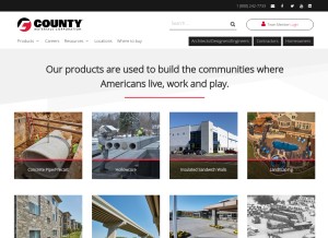 How countymaterials.com looks like on a tablet such as an iPad.