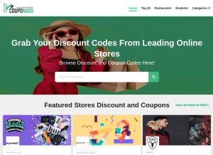 How couponado.com looks like on a tablet such as an iPad.