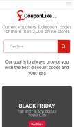 How couponlike.co.uk looks like on a mobile device such as an iPhone.
