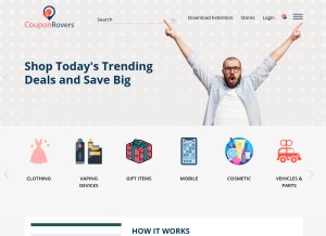 How couponrovers.com looks like on a tablet such as an iPad.