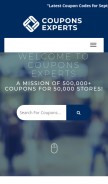 How couponsexperts.com looks like on a mobile device such as an iPhone.