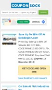 How couponsock.com looks like on a mobile device such as an iPhone.