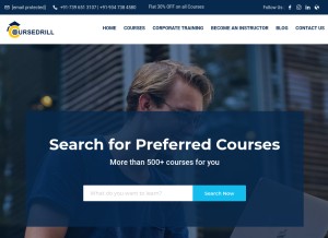 How coursedrill.com looks like on a tablet such as an iPad.