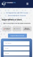How coursefpx.com looks like on a mobile device such as an iPhone.