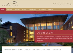 How courseleaf.com looks like on a tablet such as an iPad.