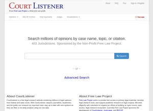 How courtlistener.com looks like on a tablet such as an iPad.
