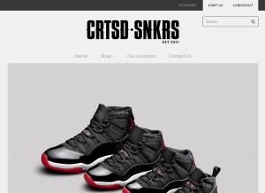 How courtsidesneakers.com looks like on a tablet such as an iPad.