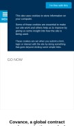 How covance.com looks like on a mobile device such as an iPhone.
