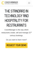 How covermanager.com looks like on a mobile device such as an iPhone.