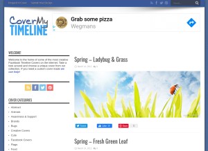 How covermytimeline.com looks like on a tablet such as an iPad.