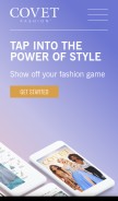 How covetfashion.com looks like on a mobile device such as an iPhone.