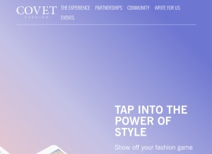How covetfashion.com looks like on a tablet such as an iPad.