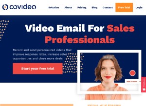 How covideo.com looks like on a tablet such as an iPad.