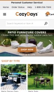 How cozydays.com looks like on a mobile device such as an iPhone.