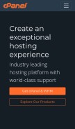 How cpanel.com looks like on a mobile device such as an iPhone.